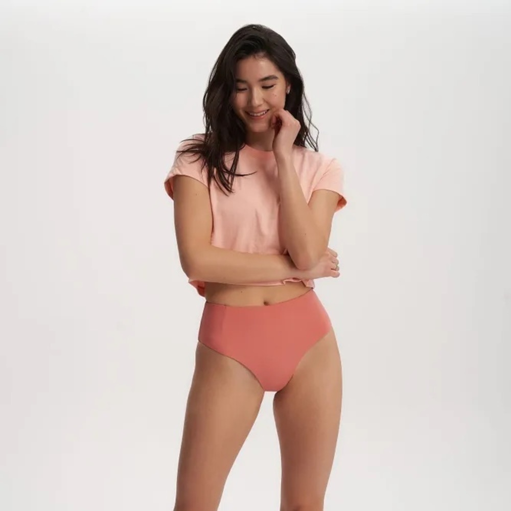 NOIZE Elsie High Rise Swim Bottoms- Dusty Rose